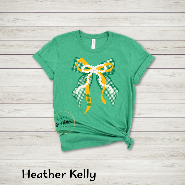 Gingham Bow w/Pearls