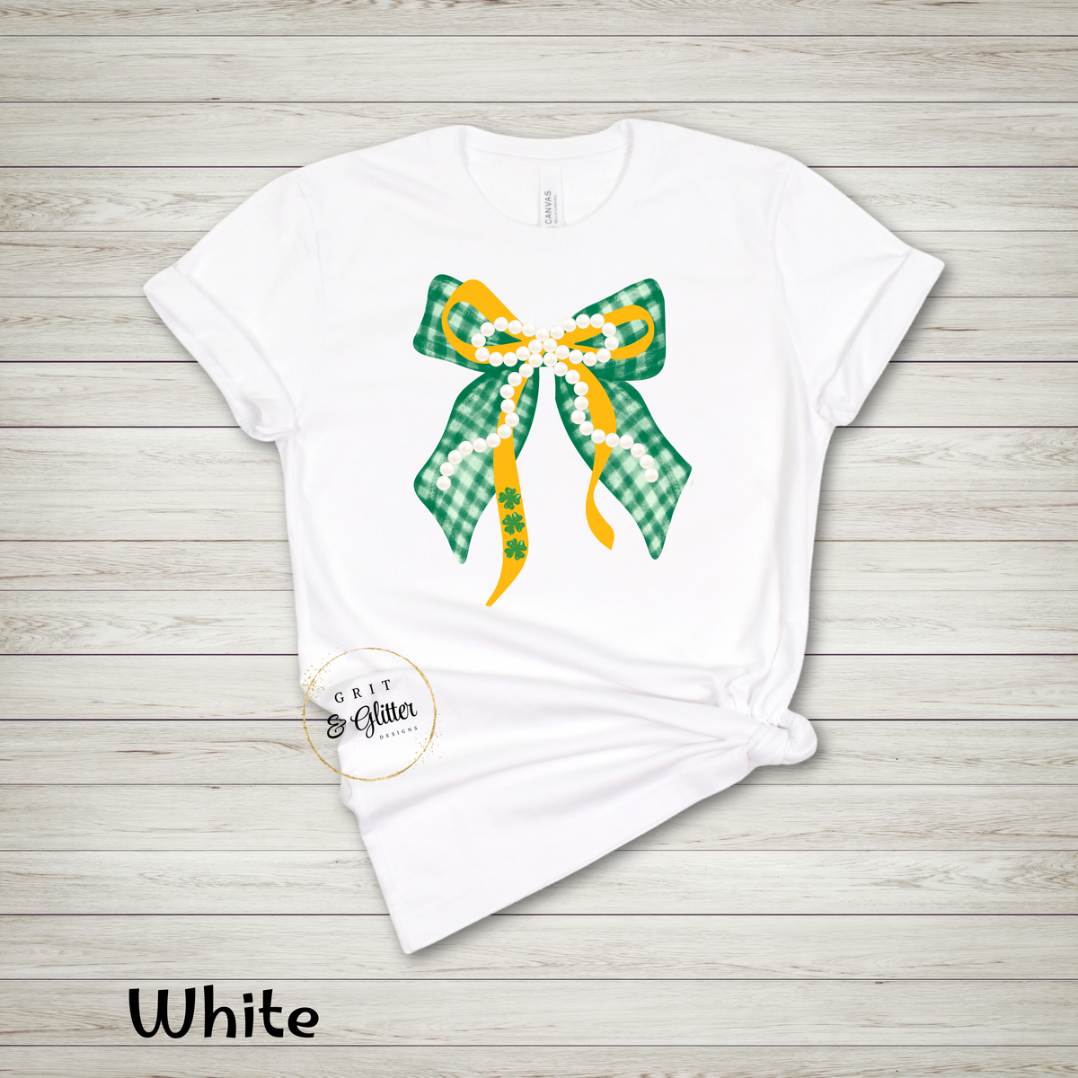 Gingham Bow w/Pearls