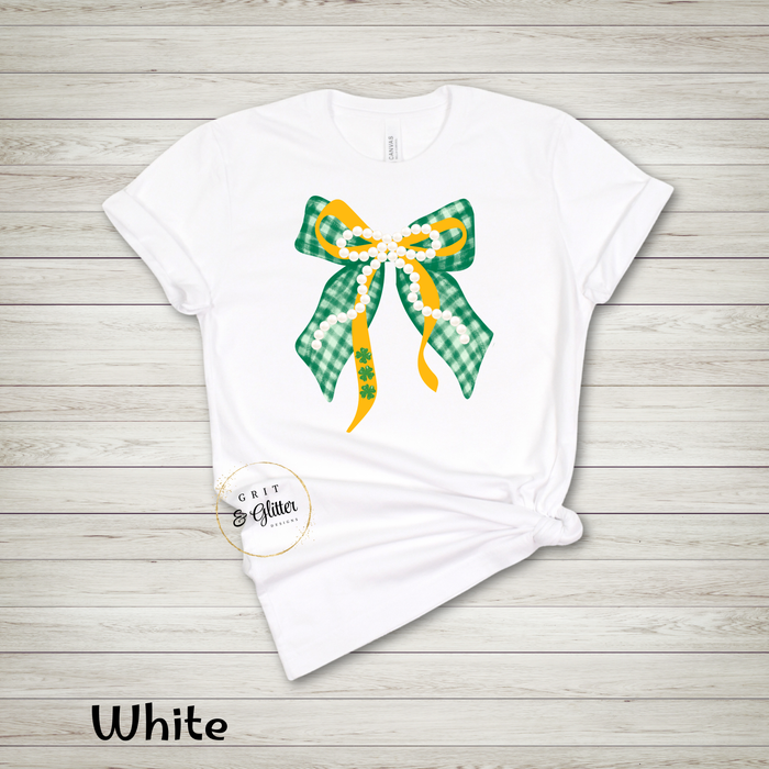 Gingham Bow w/Pearls