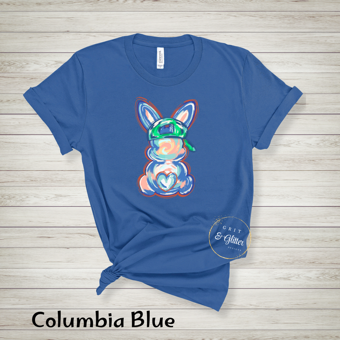 Blue Easter Bunny w/Hat